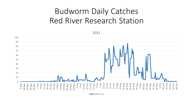 Budworm and Bollworm Daily Catches and Bollworm Percent Survival after 24-Hour Exposure to Cypermethrin